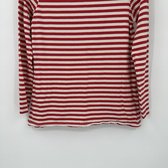 GUDRUN SJODEN t shirt tee striped boat neck 100% organic cotton casual red XS - Picture 4 of 7